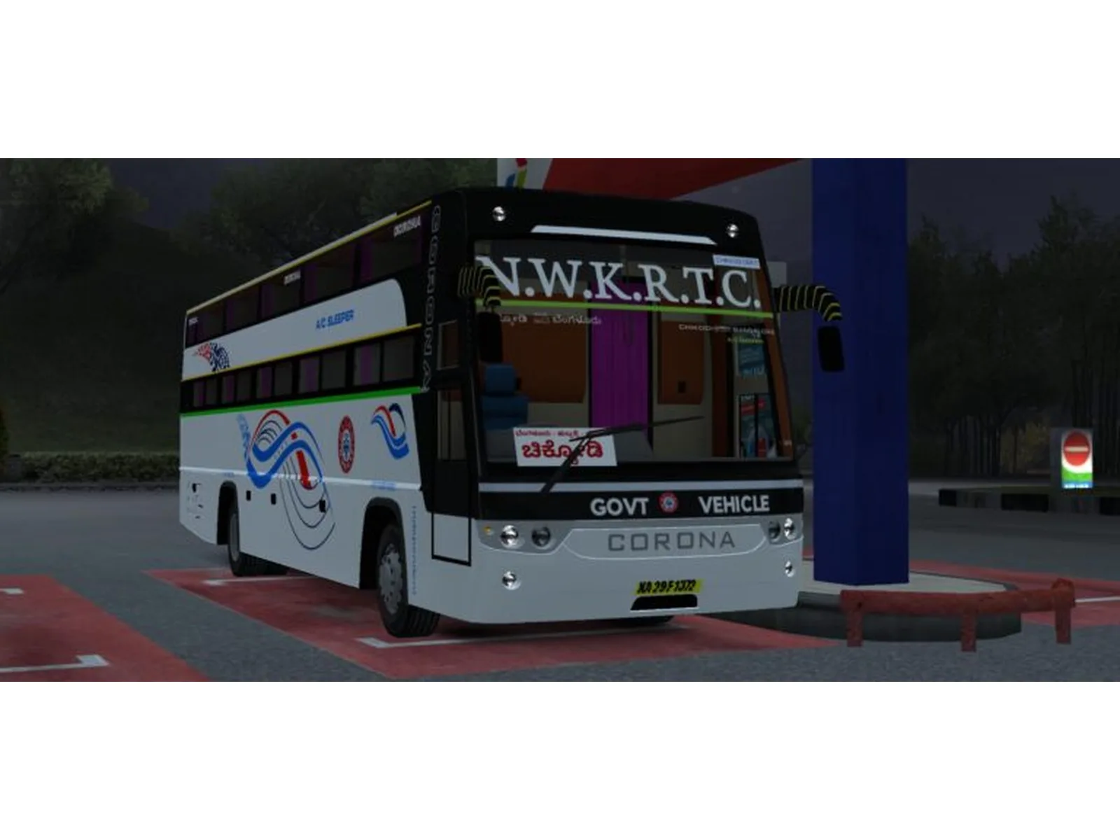 NWKRTC Corona BS-3 AC Sleeper Bus Mod Bussin By Simulation World screenshot