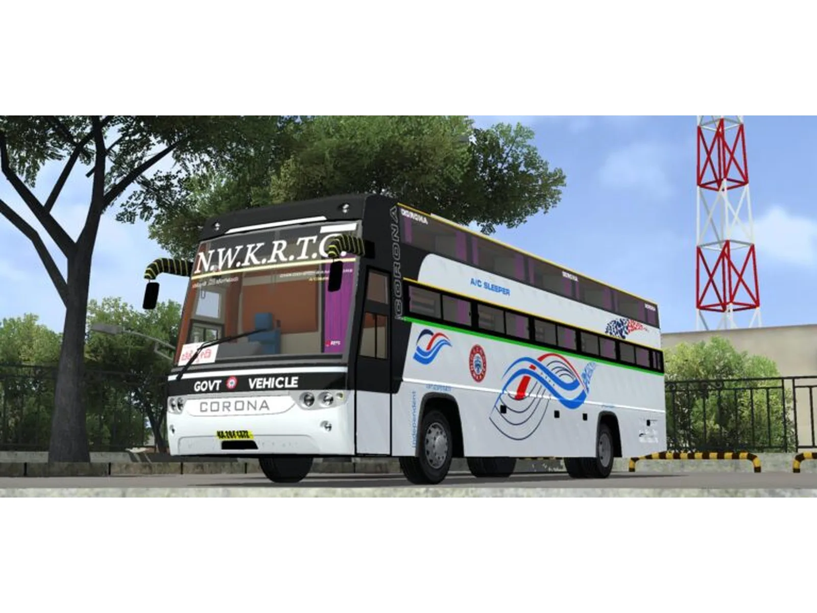 NWKRTC Corona BS-3 AC Sleeper Bus Mod Bussin By Simulation World